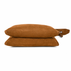 The Row Nu Mini Twin Crossbody Bag – Minimalist Suede Leather Small Square Bag with Dual Compartments,