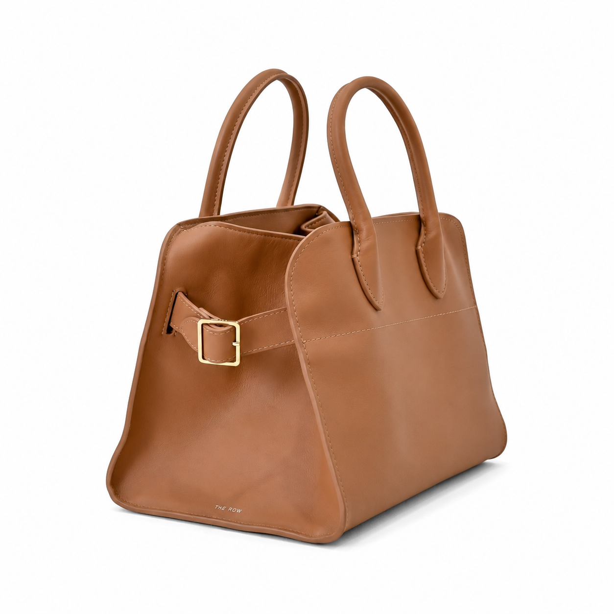 The Row Soft Margaux 12 Leather Tote Bag | Large Capacity Commuter Handbag with Detachable Strap | Women's Designer Shoulder Bag