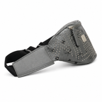 MCM Stark Grey Visetos Studded Belt Bag / Chest Bag – 32.5x14cm, Silver Studs & Adjustable Leather Strap