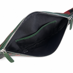 MCM Black/Red Visetos Medium Belt Bag / Chest Bag – Signature Monogram & Adjustable Webbing Strap