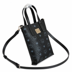 MCM Liz Visetos Mini Tote Bag – Black with Gold Plaque & Detachable Strap