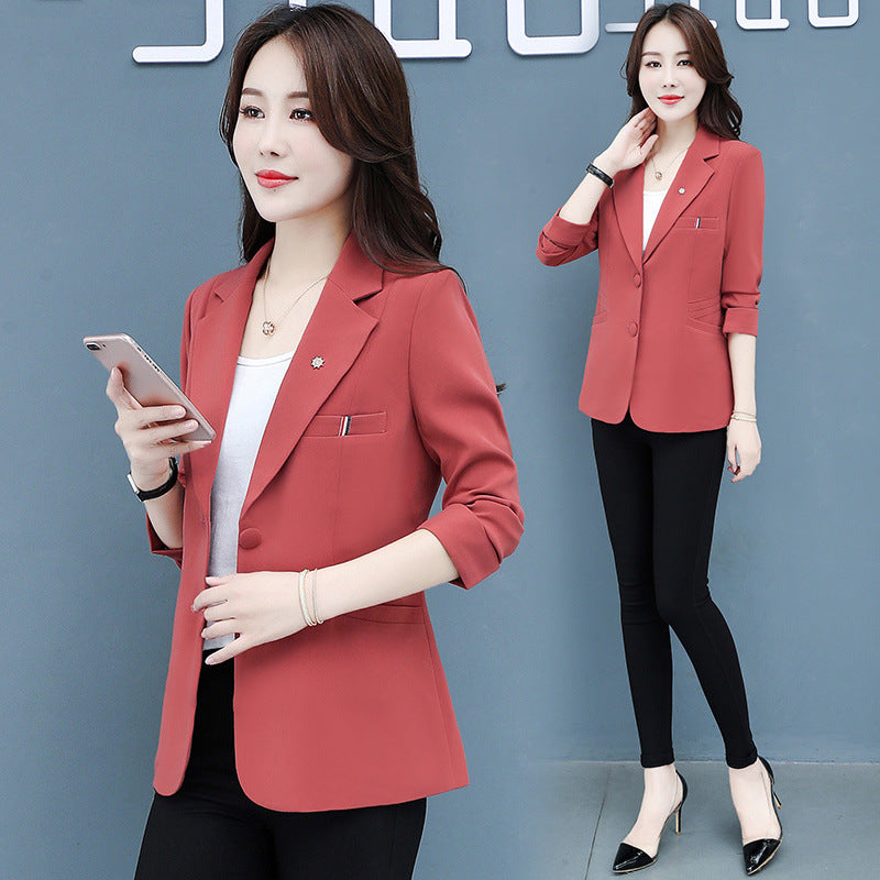 2025 Small Suit Jacket For Women Korean Style Small Suit Spring And Autumn Temperament Small Top Slim Fit Simple Versatile Short Style