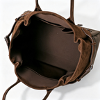 The Row Margaux 17 Inside Out Tote – Nylon & Suede Leather Large Capacity Handbag,
