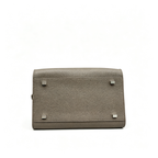 The Row Margaux 10 Mini Grained Leather Bag | 26cm Matte Calfskin Top Handle Tote | Stone Grey Margaux Handbag