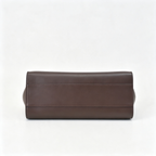 The Row Marlo Leather Tote Bag | 35.5cm Minimalist Top Handle Tote | Dark Brown Structured Handbag