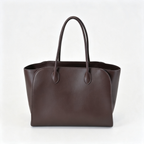 The Row Marlo Leather Tote Bag | 35.5cm Minimalist Top Handle Tote | Dark Brown Structured Handbag