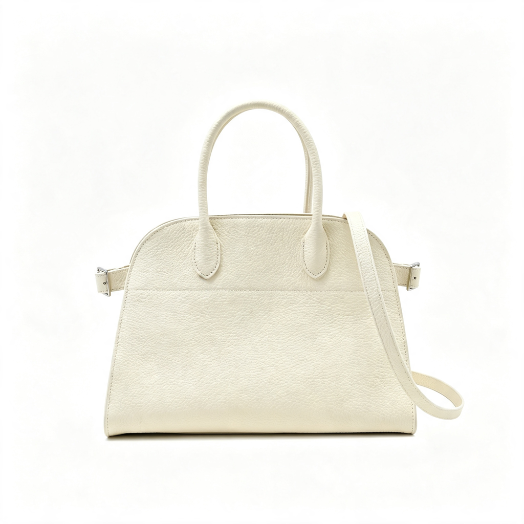 The Row Soft Margaux 15 Leather Tote Bag | Large Capacity Commuter Handbag with Detachable Strap | Women's Designer Shoulder Bag