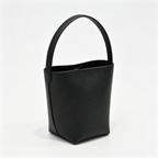 The Row N/S Park Small Tote Bag | 20cm Pebbled Calfskin Bucket Bag | Black Leather Shoulder Tote