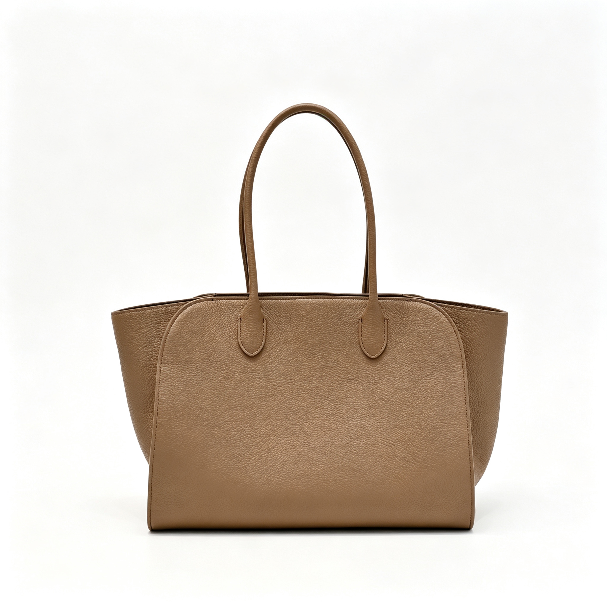 The Row Marlo 14 Premium Textured Leather Tote | Large Capacity Shoulder Bag | Elephant Grey Commuter Bag