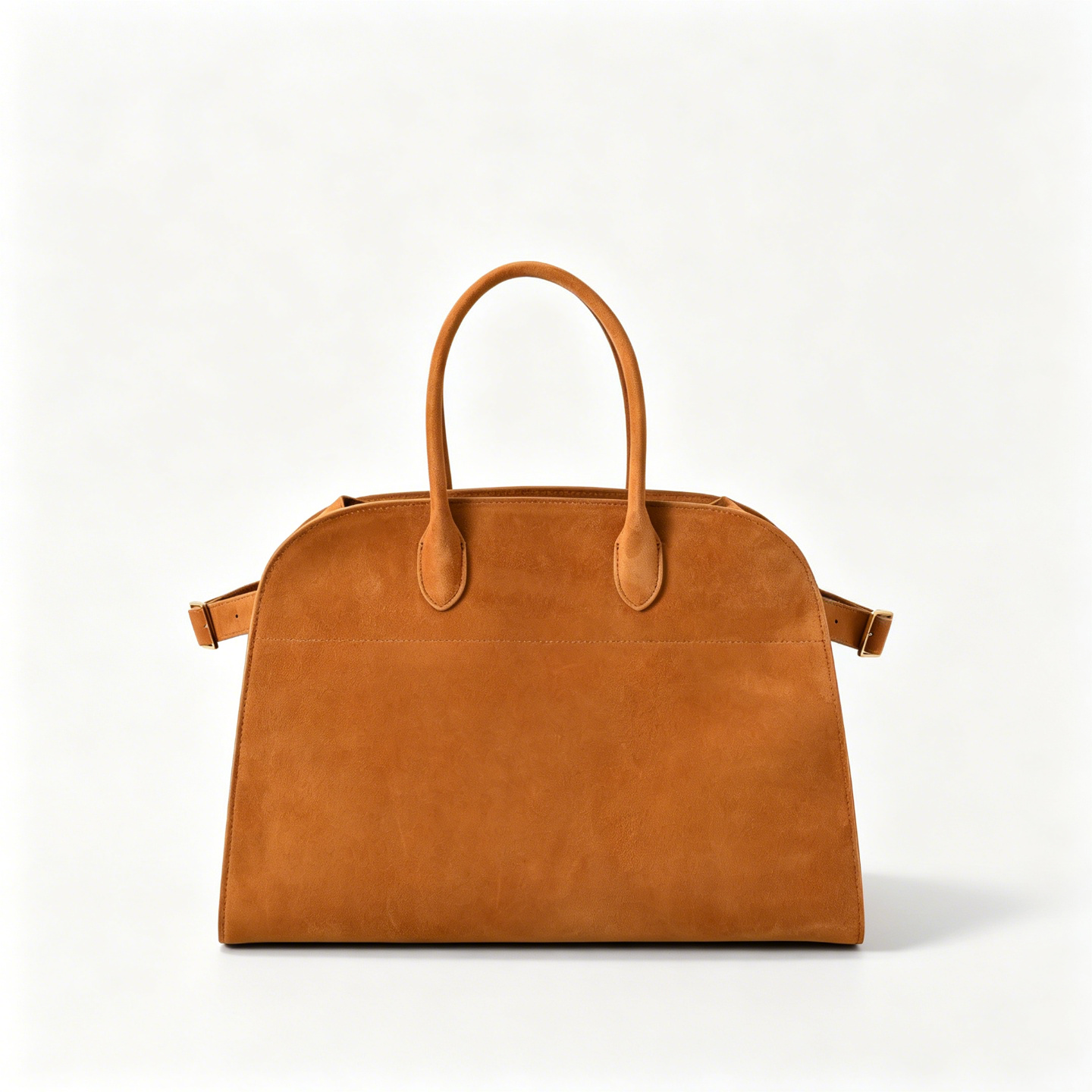 The Row Margaux 17 Large Suede Bag | 38.5cm Suede Leather Top Handle Tote | Dark Chocolate Margaux Handbag