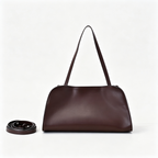 The Row Peggy Clutch Bag | Masoni Bridle Leather Shoulder Bag | Dark Chocolate Detachable Strap Crossbody
