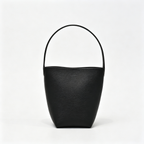 The Row N/S Park Small Tote Bag | 20cm Pebbled Calfskin Bucket Bag | Black Leather Shoulder Tote
