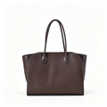 The Row Marlo Leather Tote Bag | 35.5cm Minimalist Top Handle Tote | Dark Brown Structured Handbag