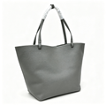 The Row Park Tote Three Large Leather Tote Bag | Elephant Grey Pebbled Leather Handbag with Matching Pouch | Women's Designer Commuter Bag