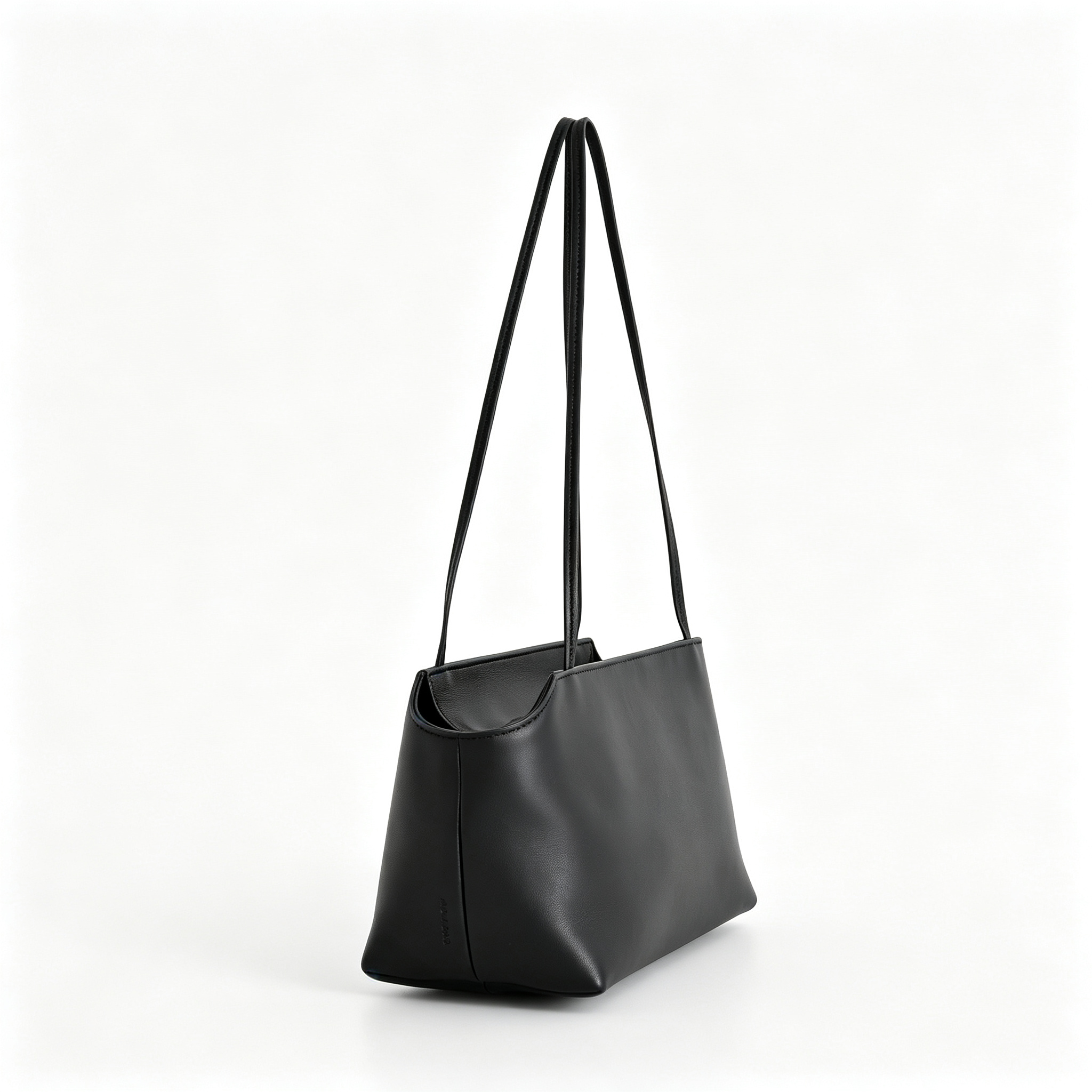 The Row Terrasse To Go Mini Shoulder Bag | 27cm Soft Lambskin Underarm Bag | Black Minimalist Handbag