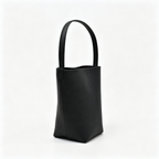 The Row N/S Park Medium Tote Bag | 30cm Pebbled Calfskin Bucket Bag | Black Leather Shoulder Tote