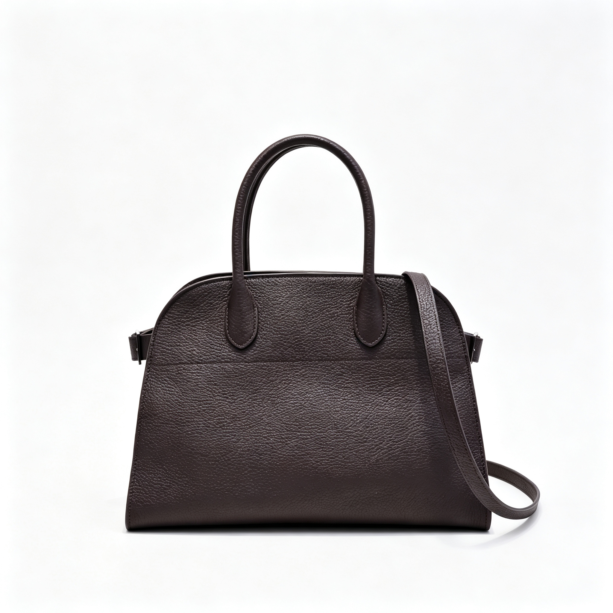 Soft Margaux 12 Bag in Pebbled Leather – Elegant Women’s Shoulder & Crossbody Tote, Black/Brown