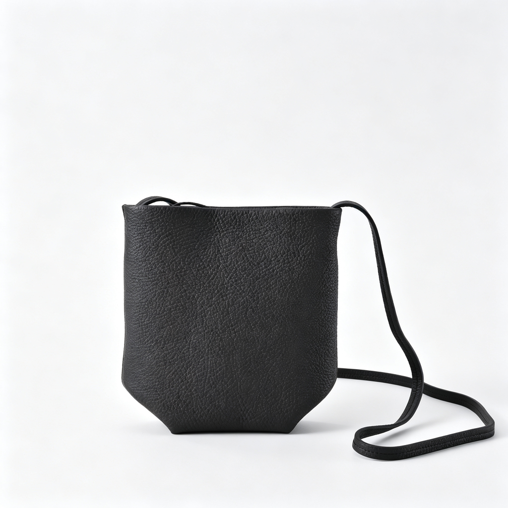 The Row N/S Park Mini Bucket Bag – Minimalist Leather Crossbody with Adjustable Strap,