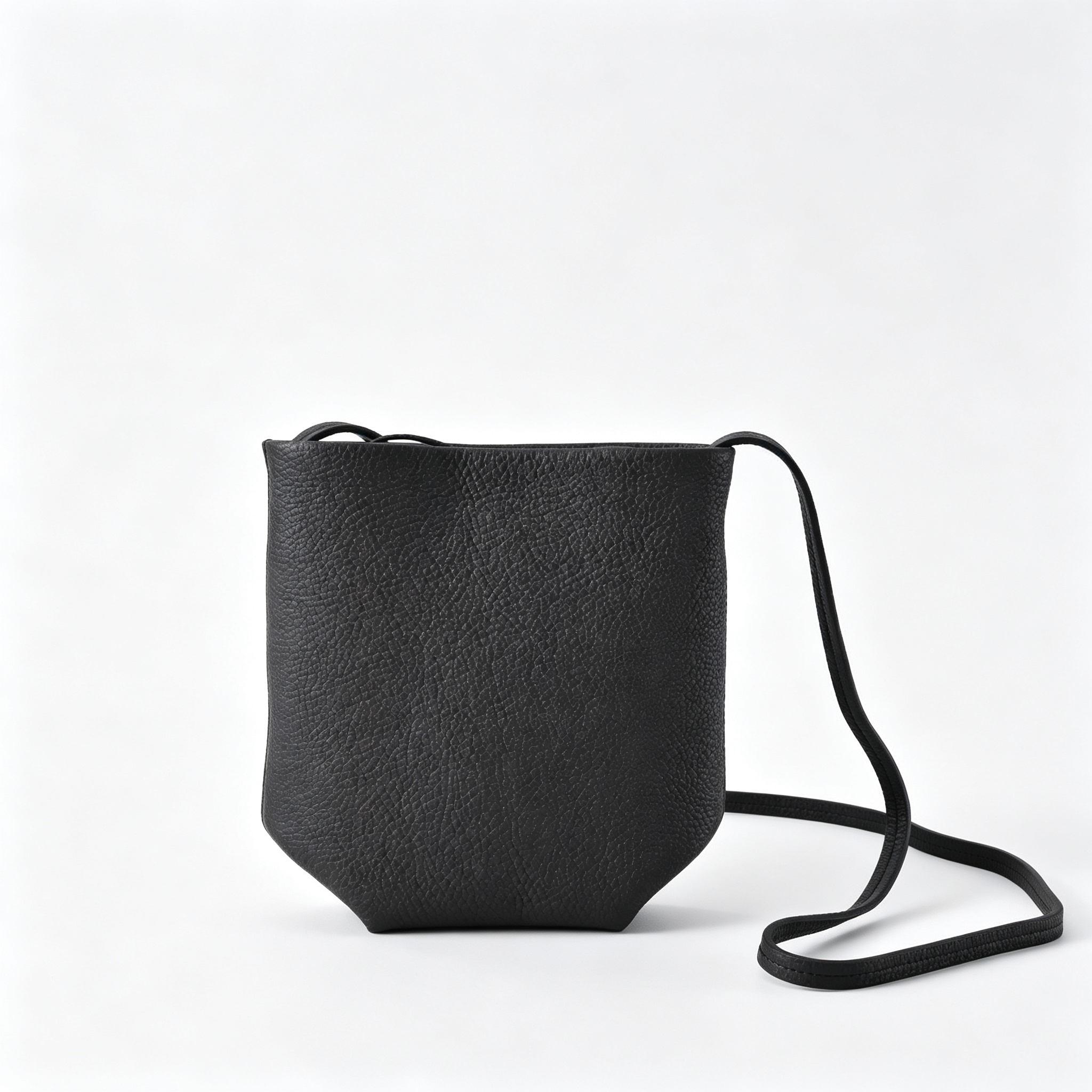 The Row N/S Park Mini Bucket Bag – Minimalist Leather Crossbody with Adjustable Strap,
