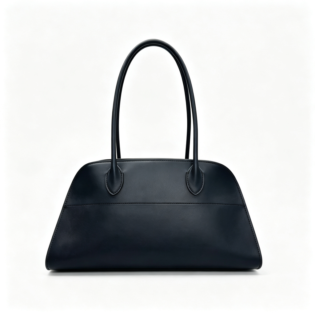 The Row Margaux 15 Medium Bag | 38cm Smooth Calfskin Leather Top Handle Bag | Black Margaux Tote
