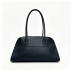 The Row Margaux 15 Medium Bag | 38cm Smooth Calfskin Leather Top Handle Bag | Black Margaux Tote