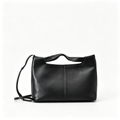 The Row Camden Medium Leather Bag | 32cm Black Smooth Calfskin Shoulder Bag | Minimalist Crossbody Tote
