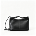 The Row Camden Medium Leather Bag | 32cm Black Smooth Calfskin Shoulder Bag | Minimalist Crossbody Tote