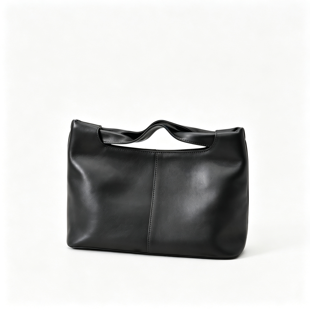 The Row Camden Medium Leather Bag | 32cm Black Smooth Calfskin Shoulder Bag | Minimalist Crossbody Tote