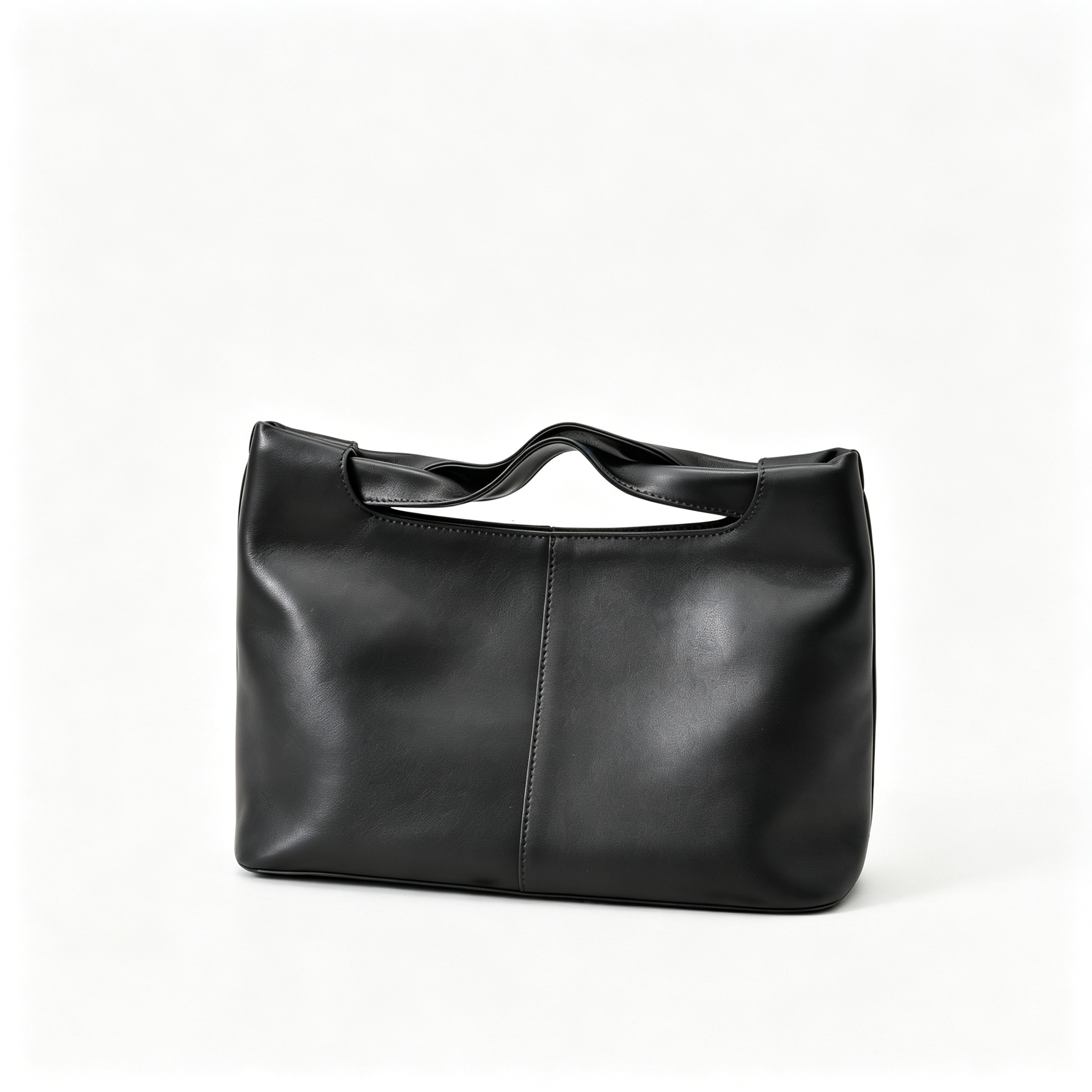 The Row Camden Medium Leather Bag | 32cm Black Smooth Calfskin Shoulder Bag | Minimalist Crossbody Tote