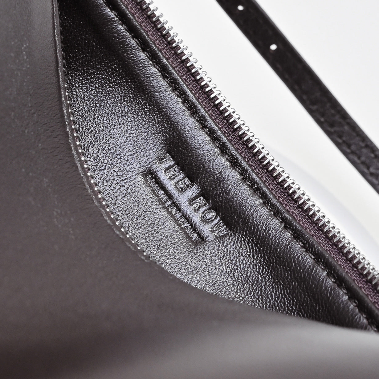 The Row Edith Barrel Bag | Small Grained Calf Leather Cylinder Bag | Black Shoulder Bag