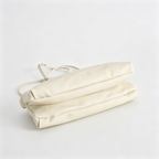 The Row Bourse Small Grained Leather Bag | 23cm Drawstring Dumpling Bag | Cream Pebbled Calfskin Crossbody