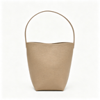 The Row N/S Park Medium Tote Bag | 30cm Grained Calfskin Leather Bucket Bag | Sand/Beige/Oatmeal