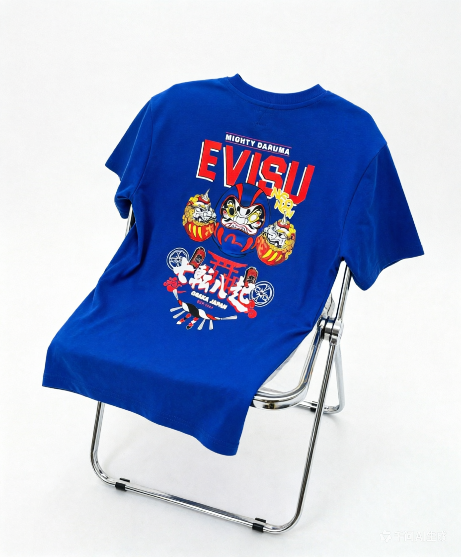 EVISU “Mighty Daruma” Series T-Shirt