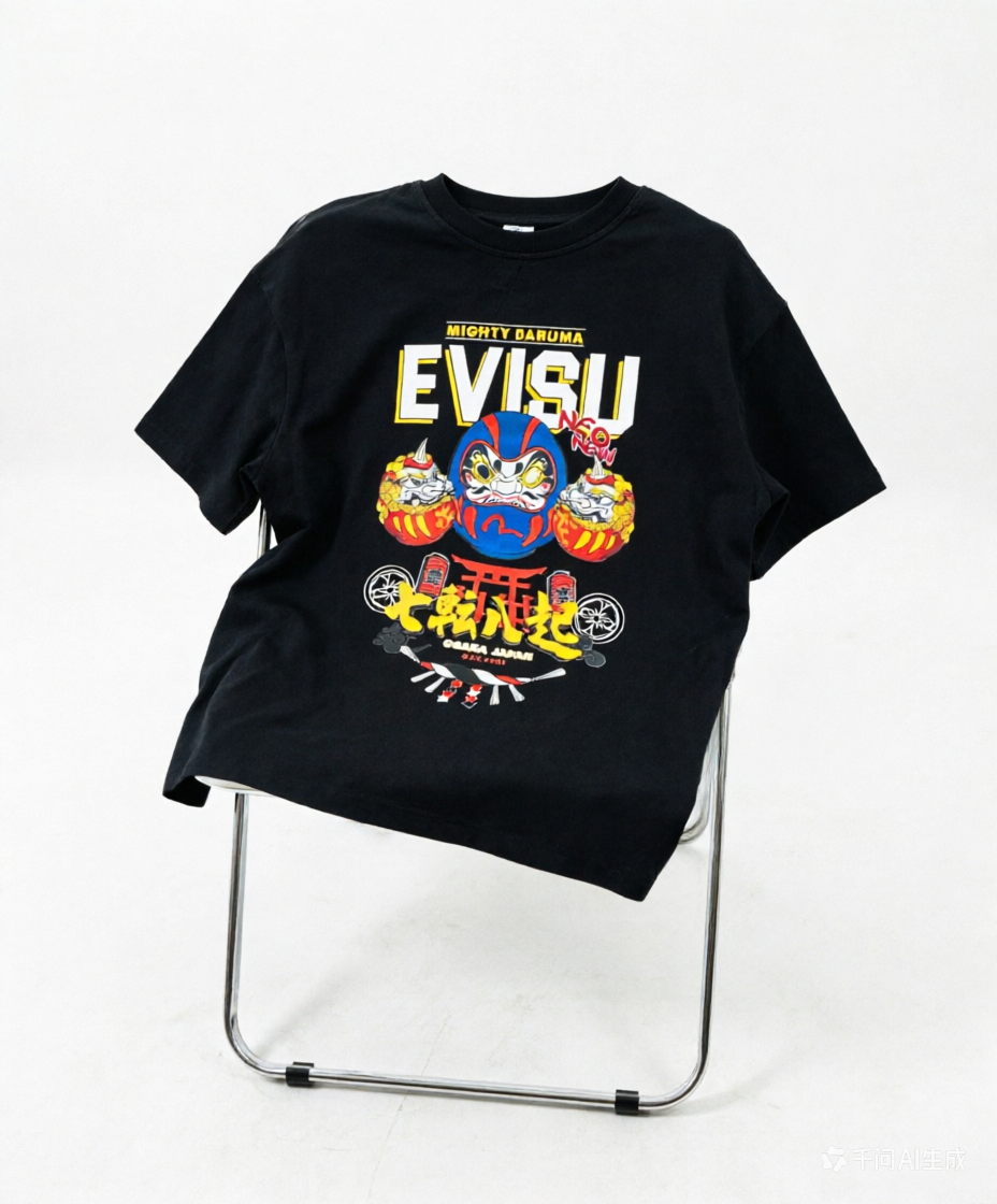 EVISU “Mighty Daruma” Series T-Shirt