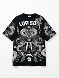 EVISU "Nine-Dragon Tattoo" All-Over Print Short-Sleeve T-Shirt