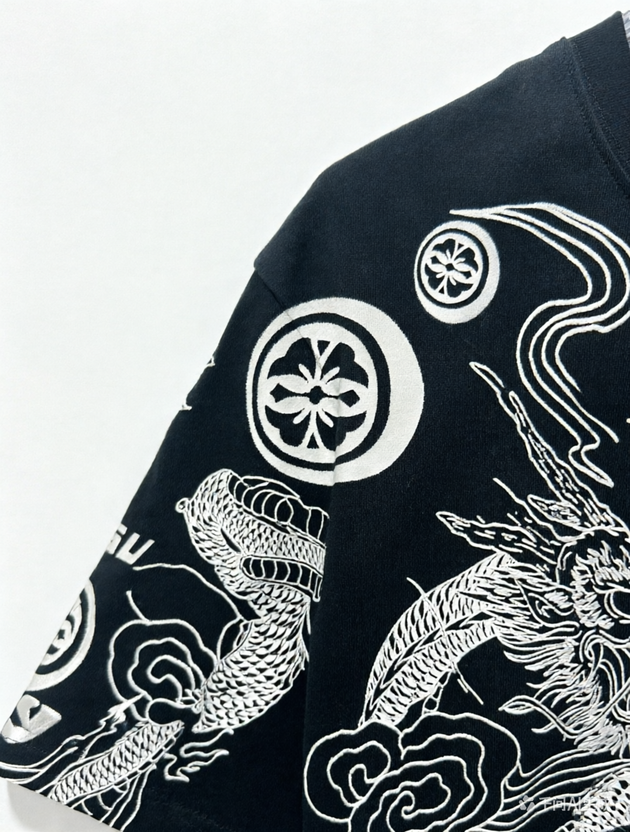 EVISU "Nine-Dragon Tattoo" All-Over Print Short-Sleeve T-Shirt